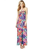 Tahiti Palm Print Maxi Dress