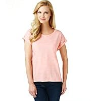 2 Pockets Textured Top with Linen