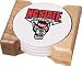 North Carolina State Wolfpack NC State 4 Absorbent Coaster Gift Set With Wooden Holder