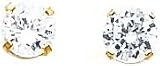 14K White Zircon April Birthstone Earrings Jewelry