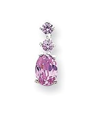 Sterling Silver Pink CZ Pendant