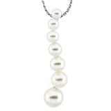 14k White Gold Freshwater Pearl Pendant 3.5mm 4mm 4.5mm 5.