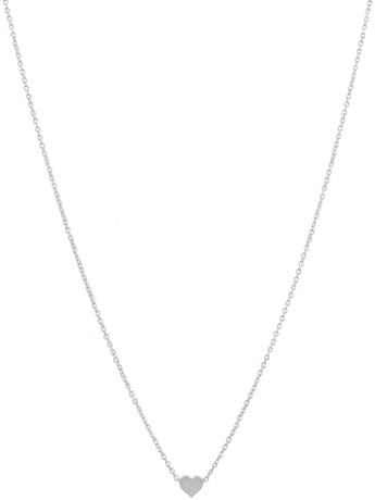 MakemyCharm Women's Small Heart Pendant Necklace silver