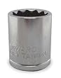 Westward 1EZX3 Socket, SAE, 3/8 In Dr, 12 Point, 1 In