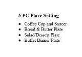 BLUE FLUTED FULL LACE 5-PIECE PLACE SETTING