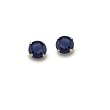 14k Yellow Gold 4mm Four Prong Genuine Sapphire-September Stud Earrings