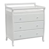 Emily 3-Drawer Changer (Pine wood) Snowflake White - Free Shipping