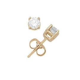 1/4 ct.tw Round Diamond Solitaire Earrings in 14 kt. Yellow Gold by