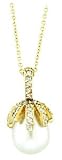 14kt Ladies South Sea White Cultured Pearl & Diamond Pendant w/Chain