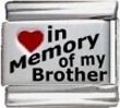 Clearly Charming In Memory of My Brother Red Heart Laser Italian Charm