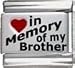 Clearly Charming In Memory of My Brother Red Heart Laser Italian Charm