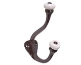 Double Hook w/Porcelain Ball