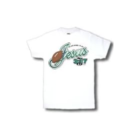 Jesus Football (In His Name I Play) Adult T-Shirt