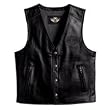 Harley-Davidson&reg; Men's Reflective Skull Leather Vest. Skull graphics on back. 98132-08VM