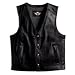 Harley-Davidson® Men's Reflective Skull Leather Vest. Skull graphics on back. 98132-08VM