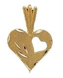 14kt Gold Heart Charm-PD3140