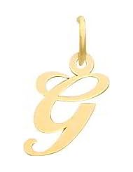 14K Yellow Gold Small Fancy Script Initial G Charm