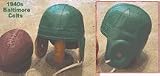 AAFC Old Baltimore Ravens Green / Blue Stripe Leather Football Helmet