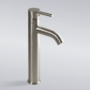 Decor Star BRG01-TB Euro Modern Contemporary Bathroom Lavatory Vanity Vessel Sink Faucet Tall Brushed Nickel