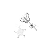 Sterling Silver Star Earrings - Stamping - 4 mm