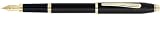 Cross Century II, Black, Fountain Pen, with 23 Karat Gold Plated Appointments and 23 Karat Gold Plated Nib Medium (2509-MF)