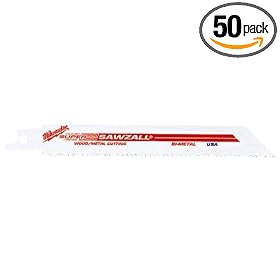 Milwaukee 48-01-6094 12-Inch, 8 12 Teeth per Inch, Super Sawzall Blades, 50-Pack by Milwaukee