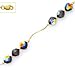 14k Yellow 6 mm Round Jet-Rainbow Crystal Necklace title=