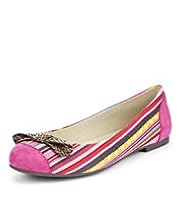 Water Repellent Multi-Striped Pumps