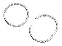 Silver Hinged Hoop Earrings - 13mm