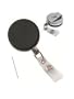 Heavy Duty Black/Chrome ID Card/Badge Reel with Belt Clip- Wire Cord