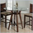 Jofran Round 10mm Bevel Glass Top Table in Carlsbad Cherry