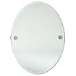 Oval Bathroom Mirror - a perfect way to make a lasting impression in your bathroom (Brushed Chrome) (24"H x 19"W x 2"D)