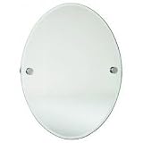 Oval Bathroom Mirror - a perfect way to make a lasting impression in your bathroom (Brushed Chrome) (24"H x 19"W x 2"D)