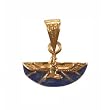 18K Egyptian Jewelry Pendants - Winged Nefertiti with Stone - Lapis