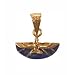 18K Egyptian Jewelry Pendants - Winged Nefertiti with Stone - Lapis