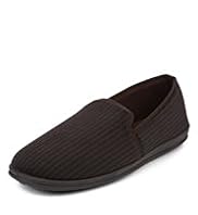 Textured Striped Slippers
