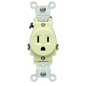 Leviton 5015-I Grounded Outlet Ivory 15A 125V