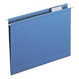 Smead 64068 Hanging folders, recycled, letter size, sky blue, color-matched 1/5 tabs, 25/box