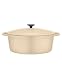 Martha Stewart Collection Sand Enameled Cast Iron Oval Casserole. 7 Qt.