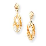 10k Black Hills Gold Freshwater Cultured Pearl Earrings - 10BH150