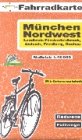 Fahrradkarte M�nchen Nordwest, Lkr. F�rstenfeldbruck, Aichach, Friedberg, Dachau. 1:40000 - 