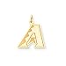 Arizona Diamondbacks 1in A Logo Pendant - 14kt Yellow Gold