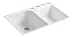 KOHLER K-5931-4U-0 Executive Chef Undercounter Kitchen Sink, White