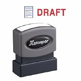 Shachihata Draft Ink Stamp, 1/2x1-5/8, Blue/Red Ink