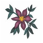 Purple Flower Temporary Tattoo 2x2