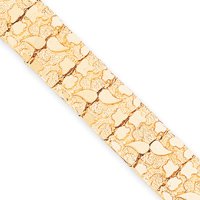 14k 15mm Nugget Bracelet – 7 Inch – Box Clasp