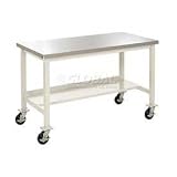 60 X 30 Mobile Stainless Steel Square Edge Lab Bench - Tan