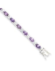Sterling Silver Purple & Clear CZ Bracelet
