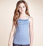 Autograph Pure Cotton Frill Trim Camisole Top