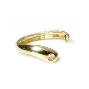 14k Adjustable Cubic Zirconia CZ Open Toe Ring
